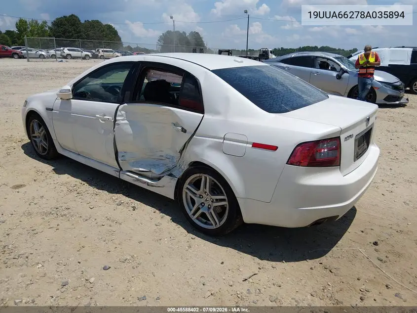 2008 Acura Tl 3.2 VIN: 19UUA66278A035894 Lot: 45588402