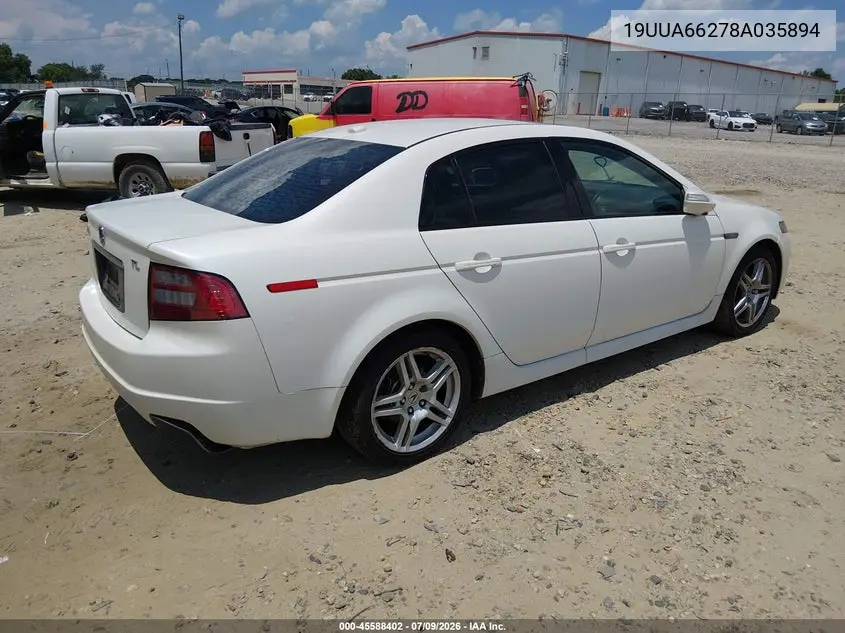 2008 Acura Tl 3.2 VIN: 19UUA66278A035894 Lot: 45588402