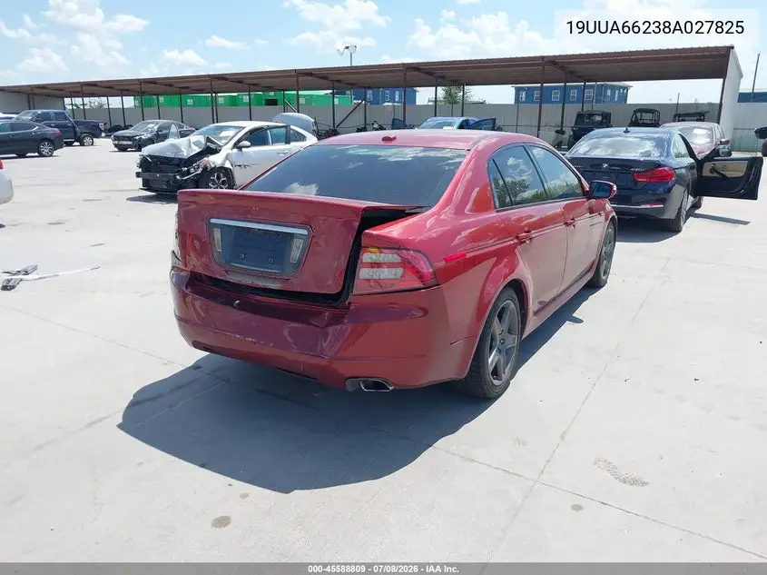 2008 Acura Tl 3.2 VIN: 19UUA66238A027825 Lot: 45588809