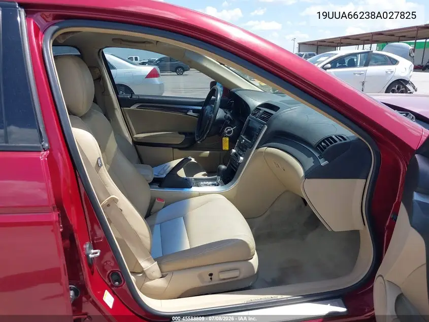 2008 Acura Tl 3.2 VIN: 19UUA66238A027825 Lot: 45588809