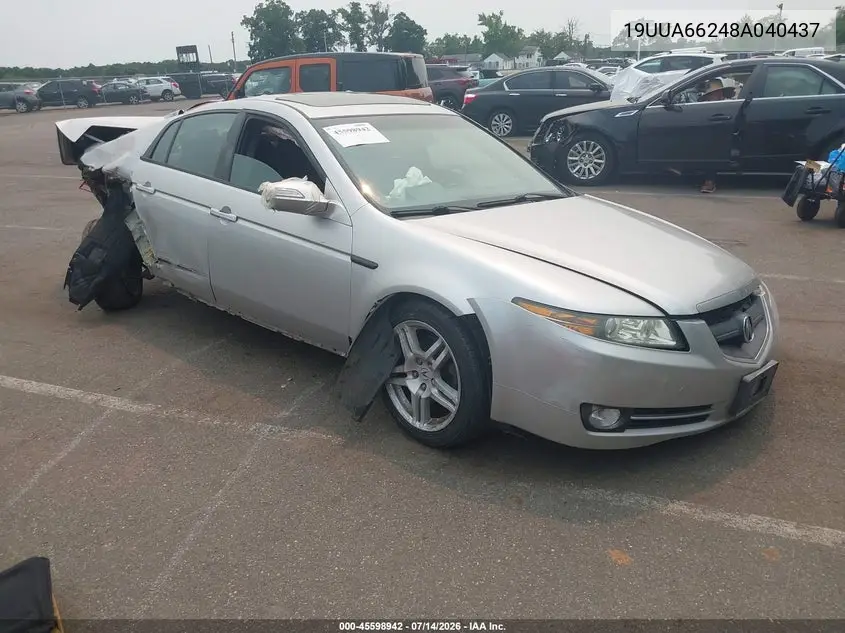 2008 Acura Tl 3.2 VIN: 19UUA66248A040437 Lot: 45598942