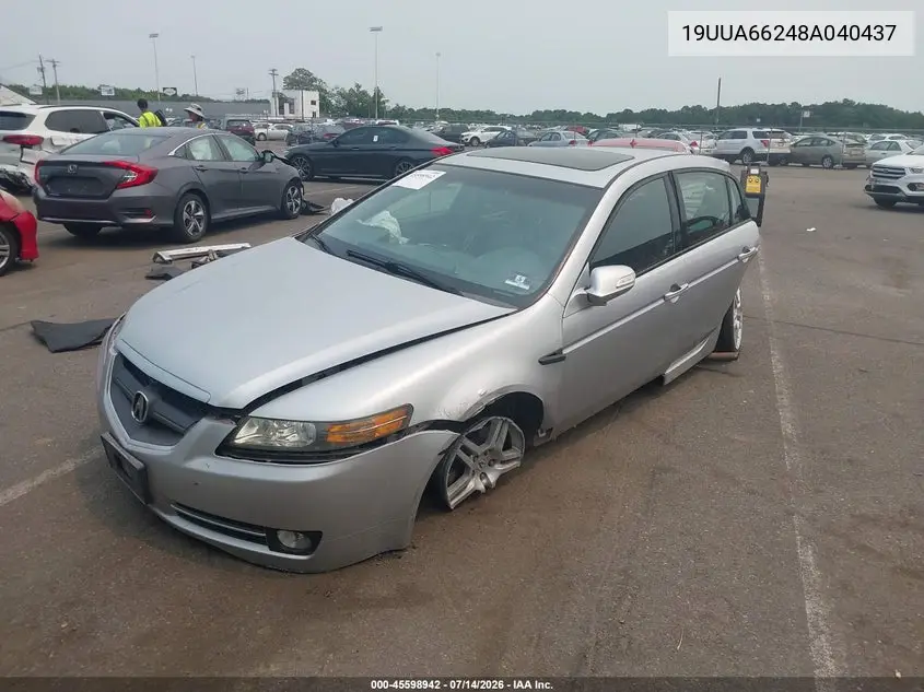 2008 Acura Tl 3.2 VIN: 19UUA66248A040437 Lot: 45598942