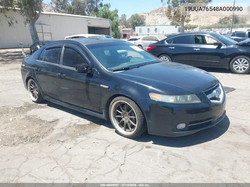 2008 Acura Tl Type S VIN: 19UUA76548A000990 Lot: 45600087