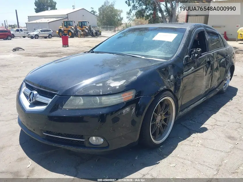 2008 Acura Tl Type S VIN: 19UUA76548A000990 Lot: 45600087