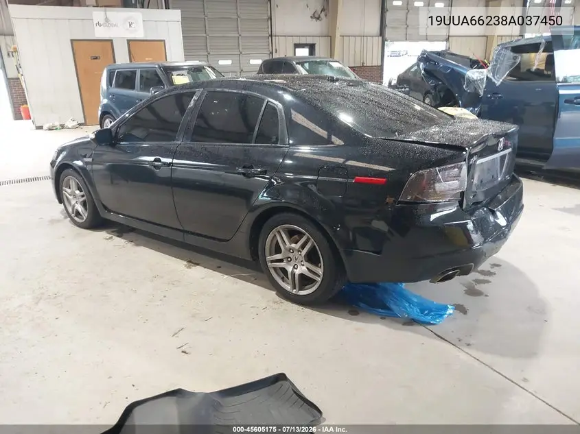 2008 Acura Tl 3.2 VIN: 19UUA66238A037450 Lot: 45605175