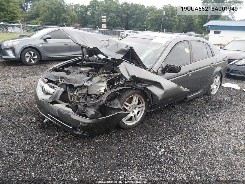 2008 Acura Tl 3.2 VIN: 19UUA66218A001949 Lot: 45618953
