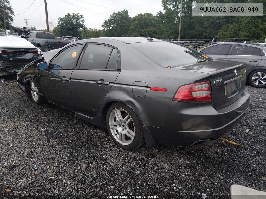 2008 Acura Tl 3.2 VIN: 19UUA66218A001949 Lot: 45618953