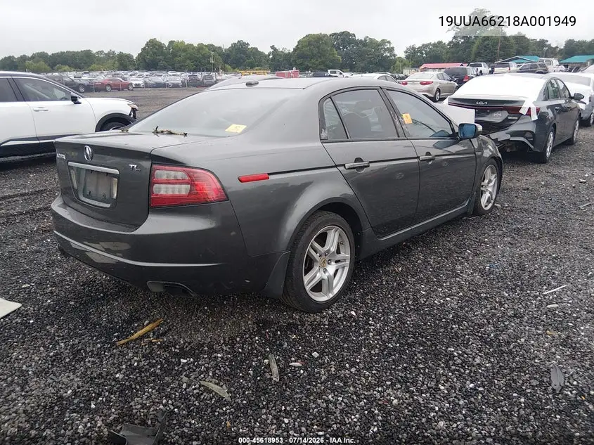 2008 Acura Tl 3.2 VIN: 19UUA66218A001949 Lot: 45618953