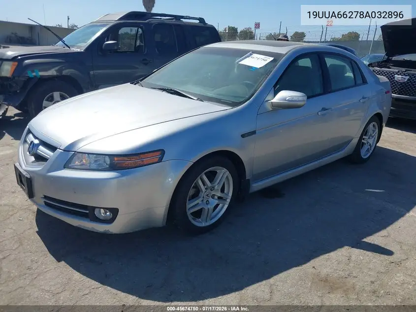 2008 Acura Tl 3.2 VIN: 19UUA66278A032896 Lot: 45674750