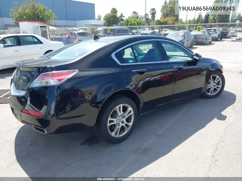 2009 Acura Tl 3.5 VIN: 19UUA86569A009343 Lot: 45544321