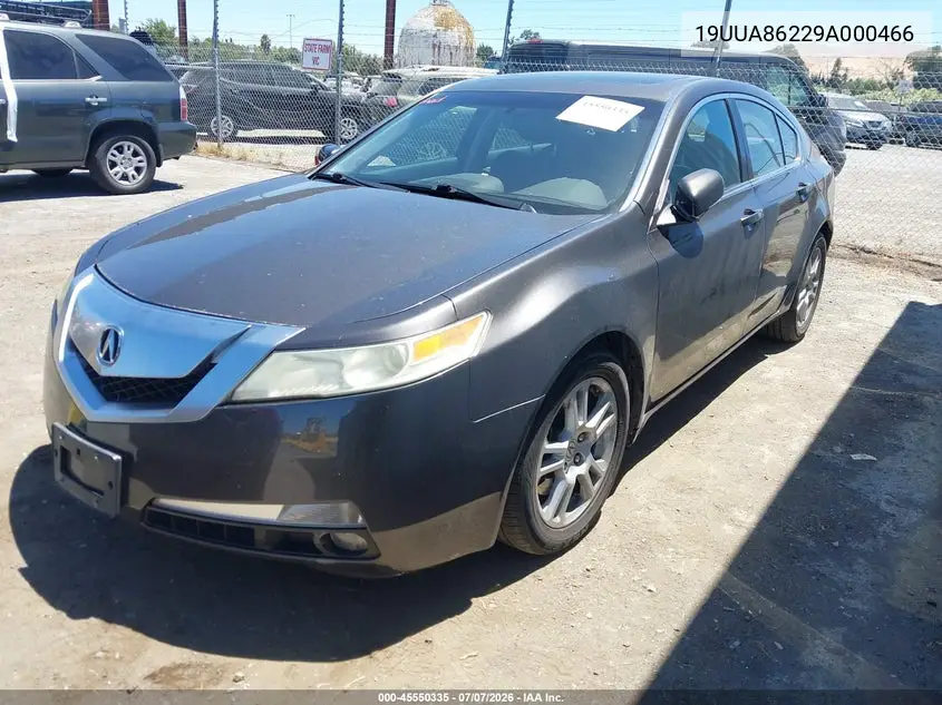 2009 Acura Tl 3.5 VIN: 19UUA86229A000466 Lot: 45550335