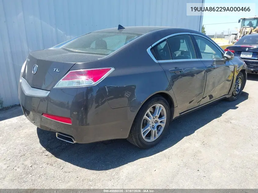 2009 Acura Tl 3.5 VIN: 19UUA86229A000466 Lot: 45550335