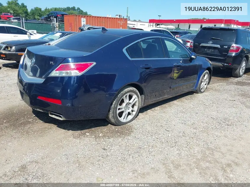 2009 Acura Tl 3.5 VIN: 19UUA86229A012391 Lot: 45587189
