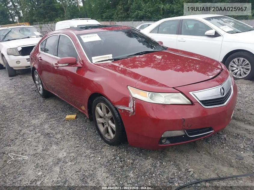 2010 Acura Tl 3.5 VIN: 19UUA8F20AA025967 Lot: 45433573
