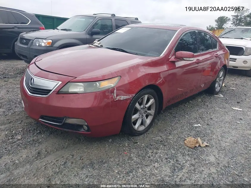 2010 Acura Tl 3.5 VIN: 19UUA8F20AA025967 Lot: 45433573