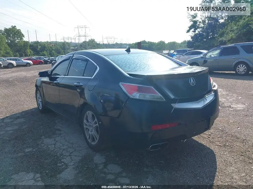 2010 Acura Tl 3.7 VIN: 19UUA9F53AA002960 Lot: 45458808
