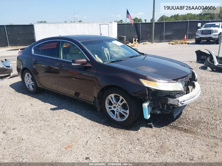 2010 Acura Tl 3.5 VIN: 19UUA8F26AA004606 Lot: 45493567