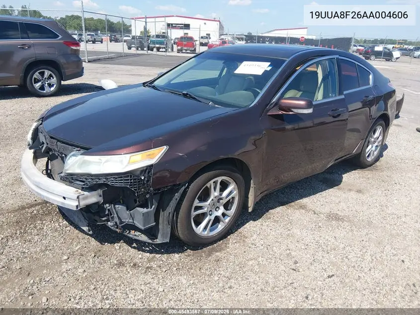 2010 Acura Tl 3.5 VIN: 19UUA8F26AA004606 Lot: 45493567
