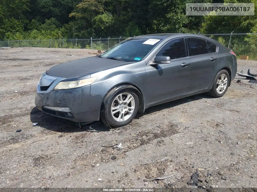 2011 Acura Tl 3.5 VIN: 19UUA8F29BA006187 Lot: 45639696