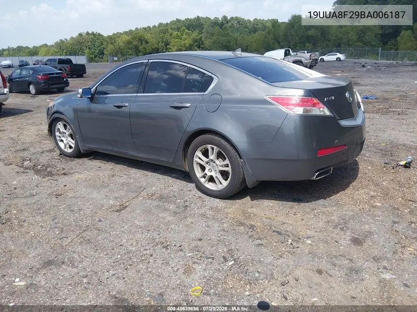2011 Acura Tl 3.5 VIN: 19UUA8F29BA006187 Lot: 45639696