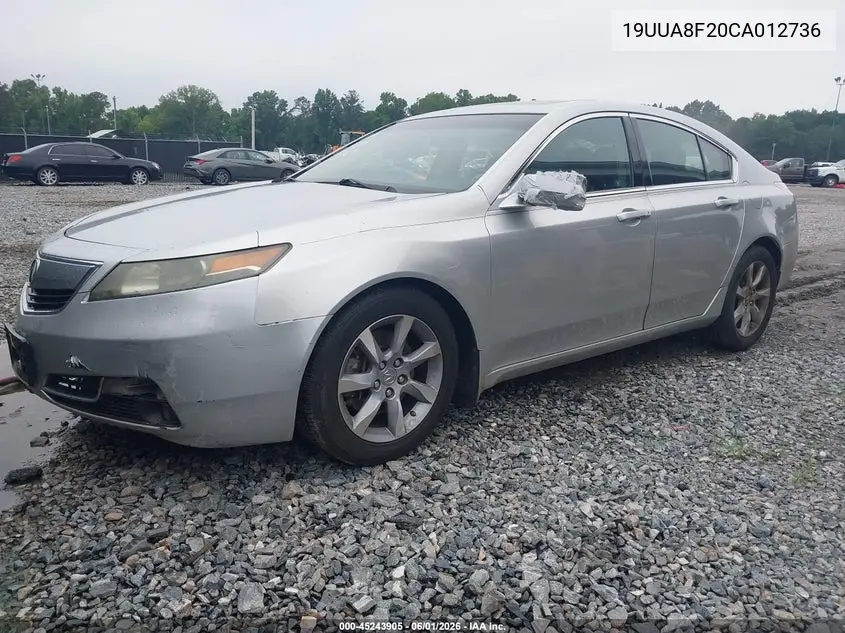2012 Acura Tl 3.5 VIN: 19UUA8F20CA012736 Lot: 45243905