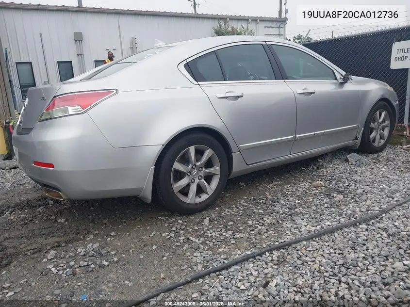 2012 Acura Tl 3.5 VIN: 19UUA8F20CA012736 Lot: 45243905