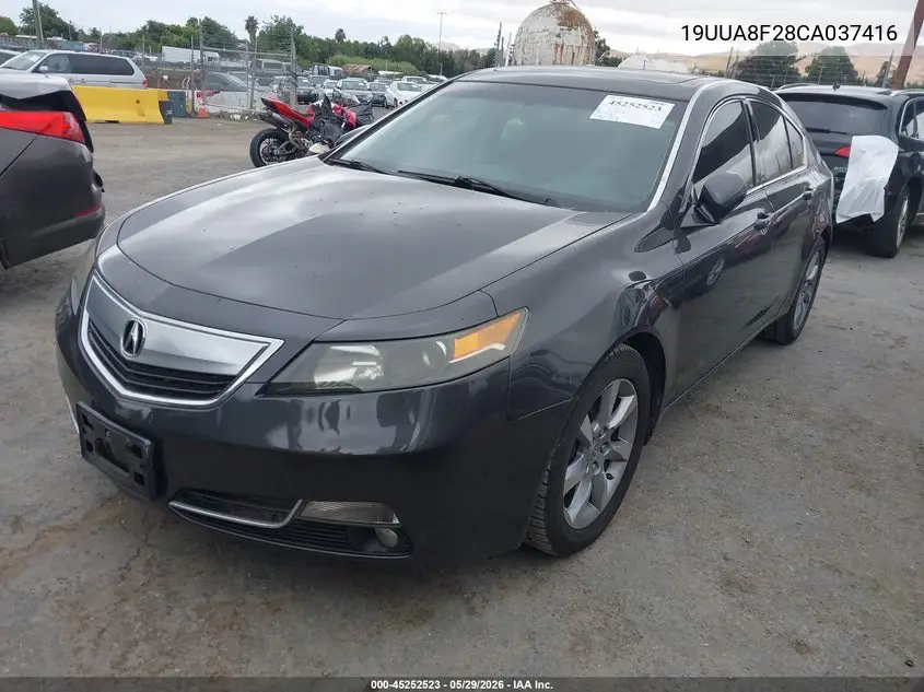 2012 Acura Tl 3.5 VIN: 19UUA8F28CA037416 Lot: 45252523