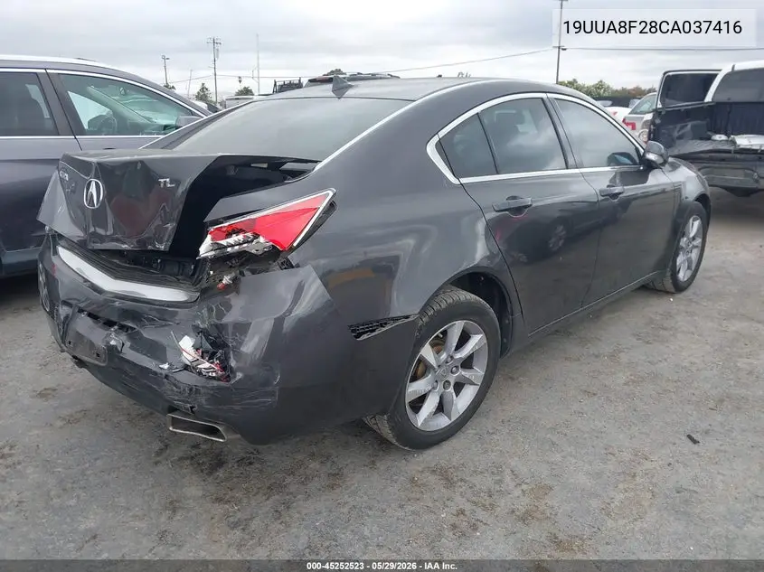 2012 Acura Tl 3.5 VIN: 19UUA8F28CA037416 Lot: 45252523