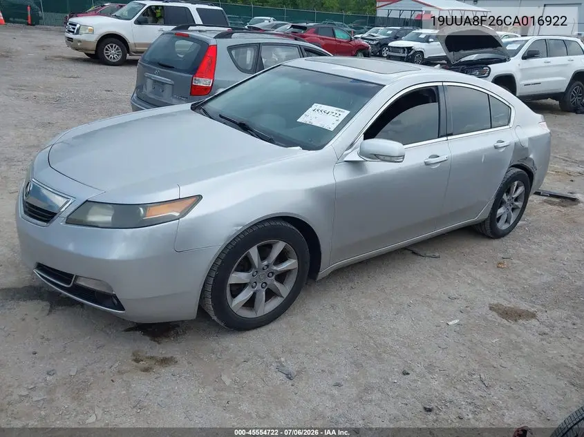 2012 Acura Tl 3.5 VIN: 19UUA8F26CA016922 Lot: 45554722