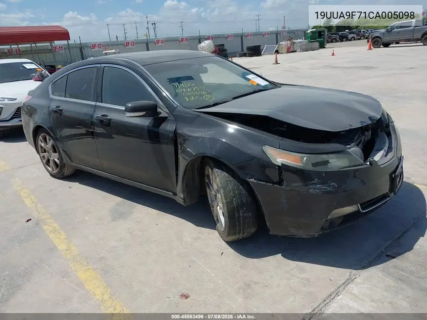 2012 Acura Tl 3.7 VIN: 19UUA9F71CA005098 Lot: 45563496