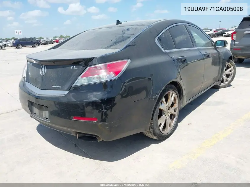 2012 Acura Tl 3.7 VIN: 19UUA9F71CA005098 Lot: 45563496