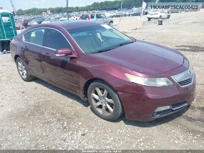 2012 Acura Tl 3.5 VIN: 19UUA8F25CA000422 Lot: 45565476