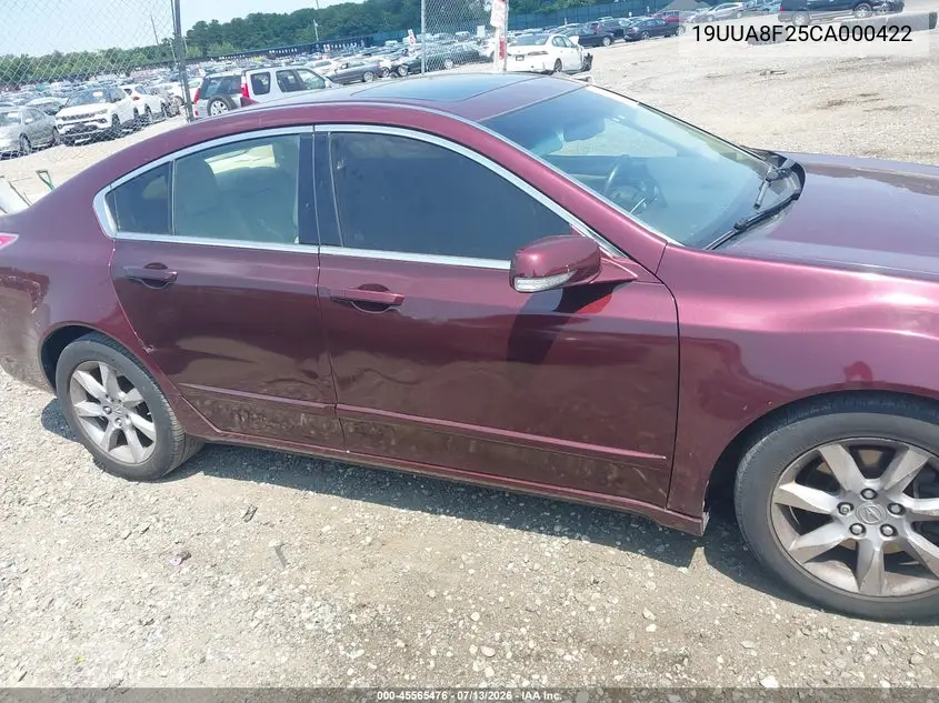 2012 Acura Tl 3.5 VIN: 19UUA8F25CA000422 Lot: 45565476