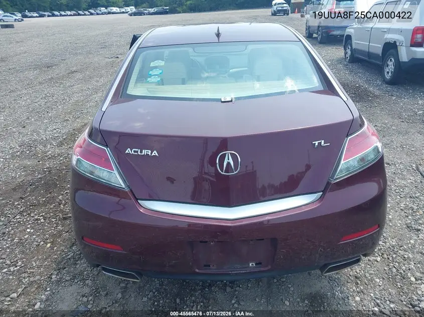 2012 Acura Tl 3.5 VIN: 19UUA8F25CA000422 Lot: 45565476