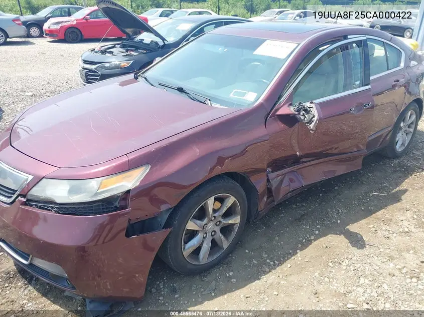 2012 Acura Tl 3.5 VIN: 19UUA8F25CA000422 Lot: 45565476