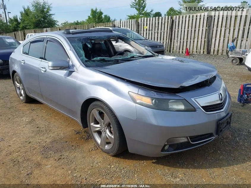 2012 Acura Tl 3.7 VIN: 19UUA9E54CA000722 Lot: 45584916