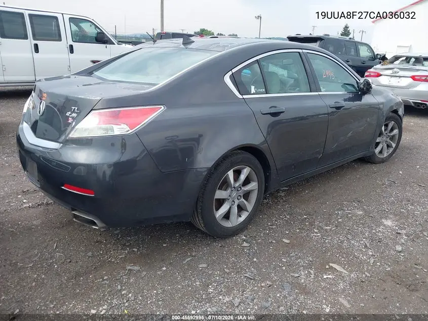 2012 Acura Tl 3.5 VIN: 19UUA8F27CA036032 Lot: 45592995