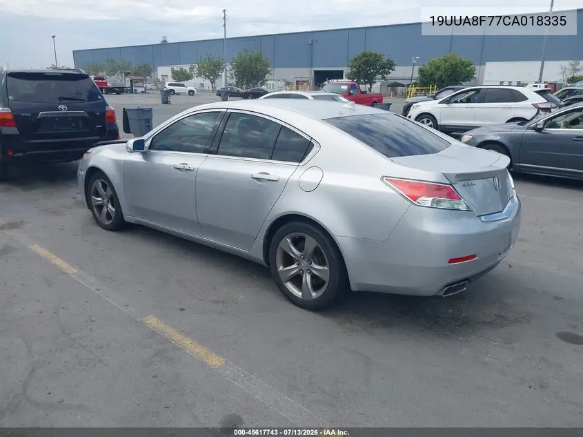 2012 Acura Tl 3.5 VIN: 19UUA8F77CA018335 Lot: 45617743