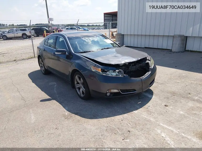 2012 Acura Tl 3.5 VIN: 19UUA8F70CA034649 Lot: 45635751