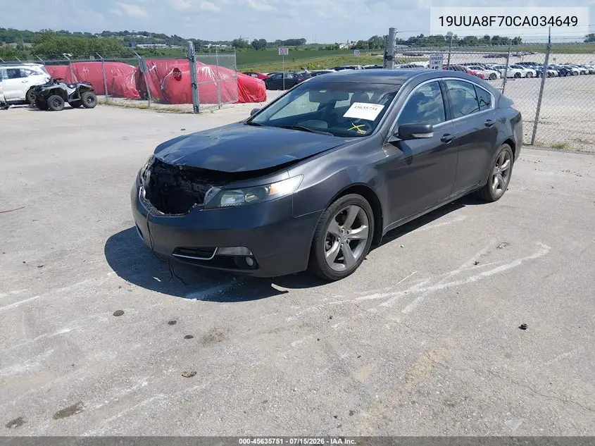 2012 Acura Tl 3.5 VIN: 19UUA8F70CA034649 Lot: 45635751
