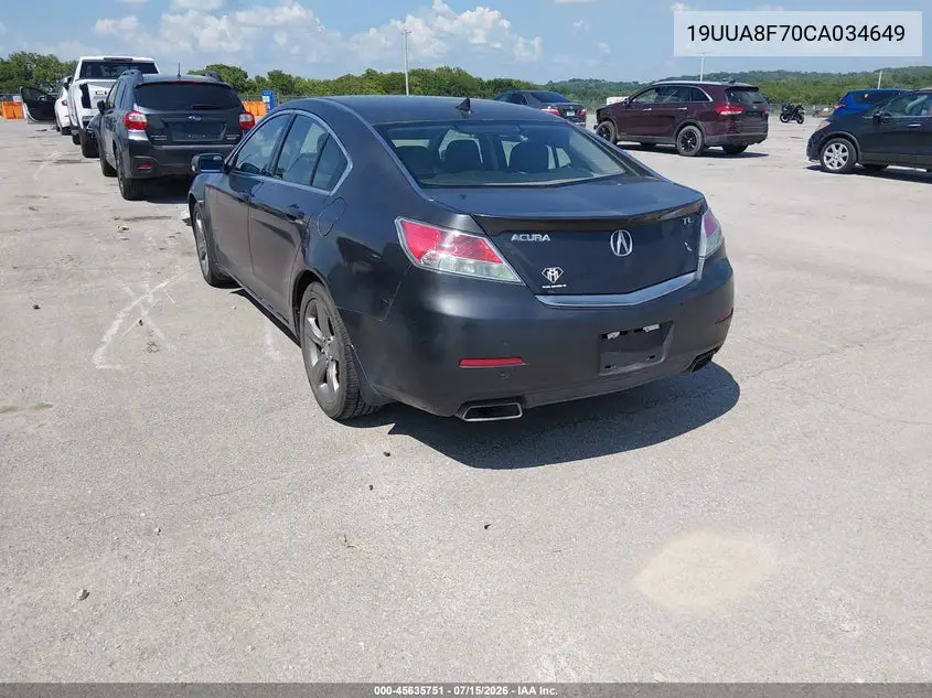2012 Acura Tl 3.5 VIN: 19UUA8F70CA034649 Lot: 45635751