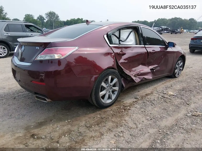 2012 Acura Tl 3.5 VIN: 19UUA8F52CA035137 Lot: 45646206