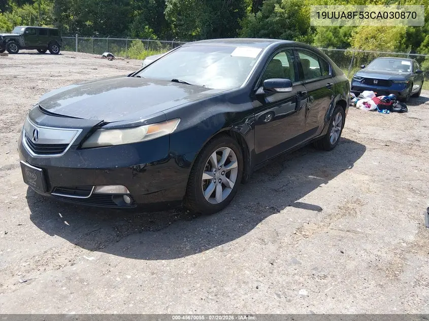 2012 Acura Tl 3.5 VIN: 19UUA8F53CA030870 Lot: 45670055