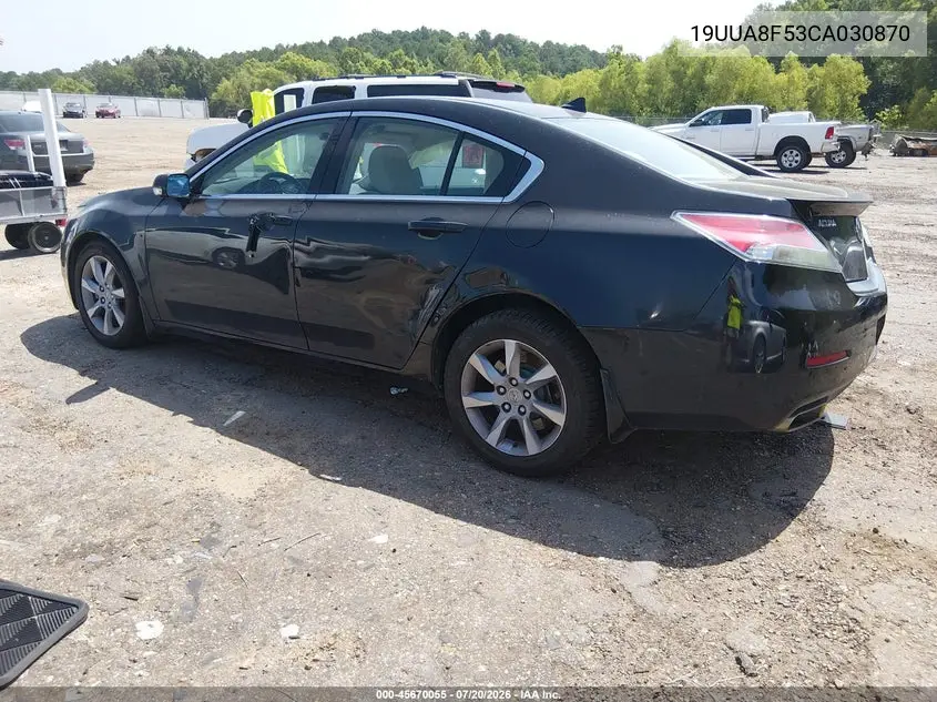 2012 Acura Tl 3.5 VIN: 19UUA8F53CA030870 Lot: 45670055
