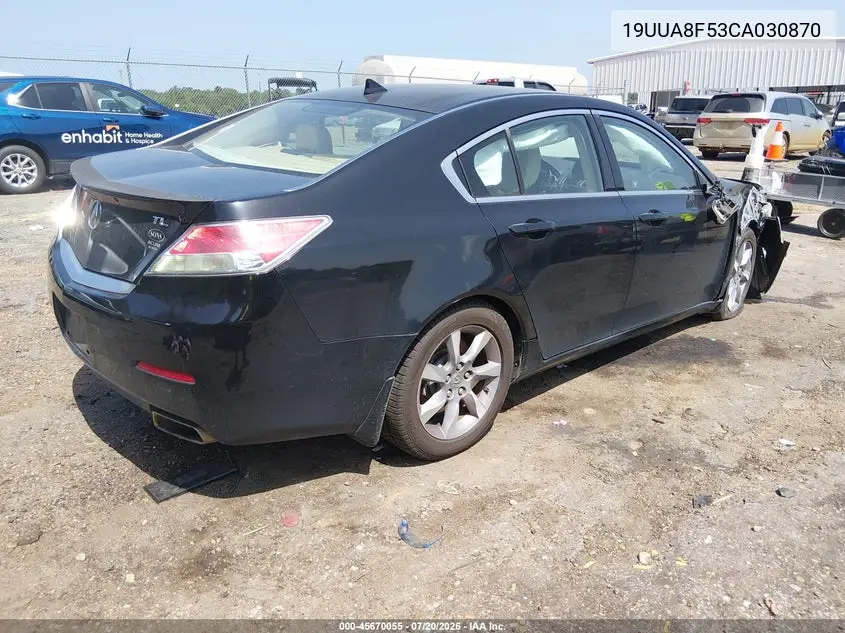 2012 Acura Tl 3.5 VIN: 19UUA8F53CA030870 Lot: 45670055