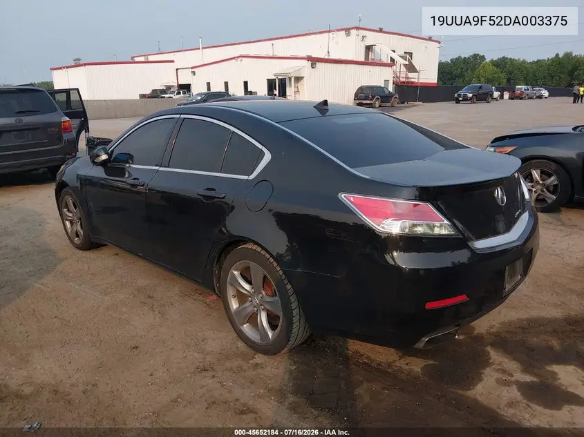 2013 Acura Tl 3.7 VIN: 19UUA9F52DA003375 Lot: 45652184