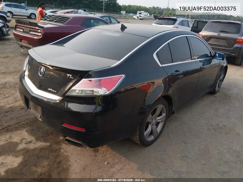 2013 Acura Tl 3.7 VIN: 19UUA9F52DA003375 Lot: 45652184