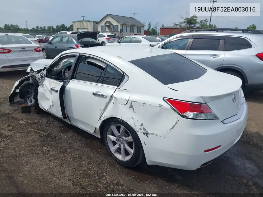 2014 Acura Tl 3.5 VIN: 19UUA8F52EA003016 Lot: 45342260
