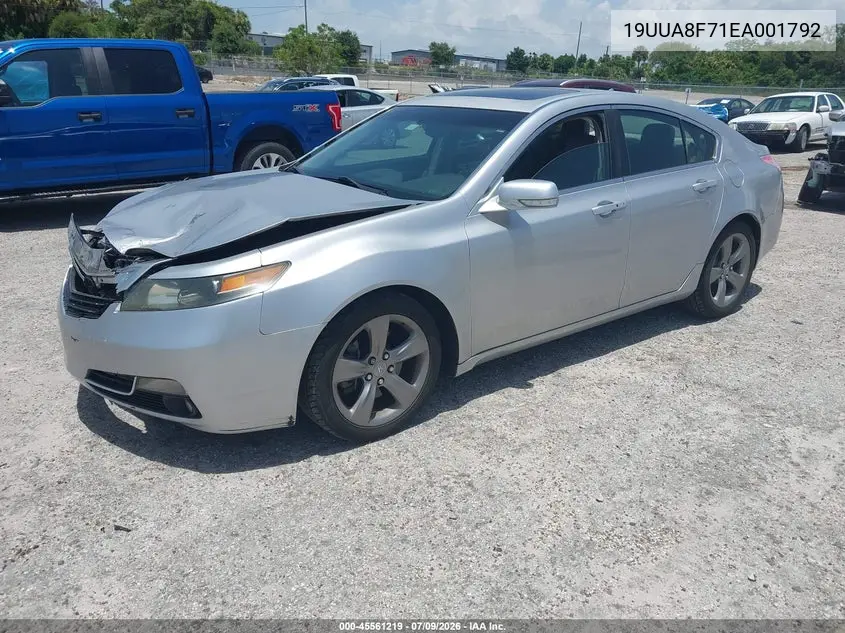 2014 Acura Tl 3.5 VIN: 19UUA8F71EA001792 Lot: 45561219