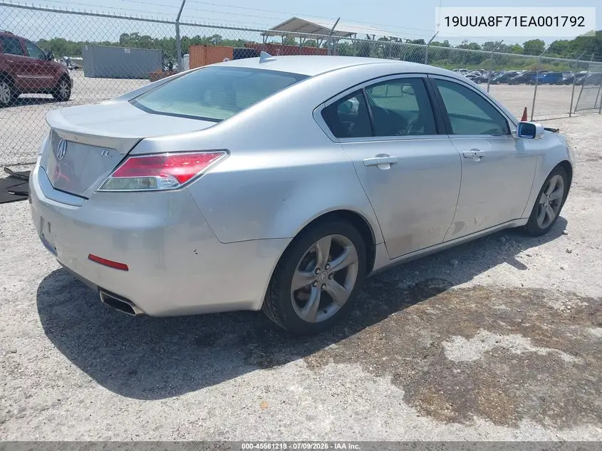 2014 Acura Tl 3.5 VIN: 19UUA8F71EA001792 Lot: 45561219